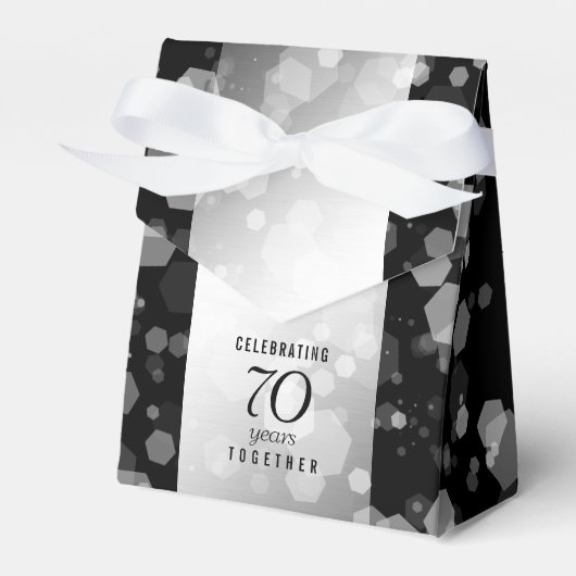 Elegant 70th Platinum Wedding Jubileum Bedankdoosjes (Voorkant Zijde)