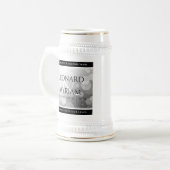 Elegant 70th Platinum Wedding Jubileum Bierpul (Voorkant links)