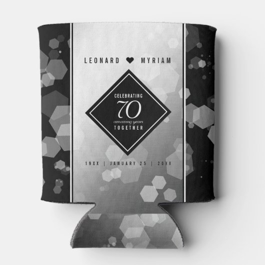 Elegant 70th Platinum Wedding Jubileum Blikjeskoeler (Achterkant)