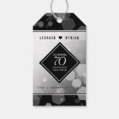 Elegant 70th Platinum Wedding Jubileum Cadeaulabel (Voorkant)