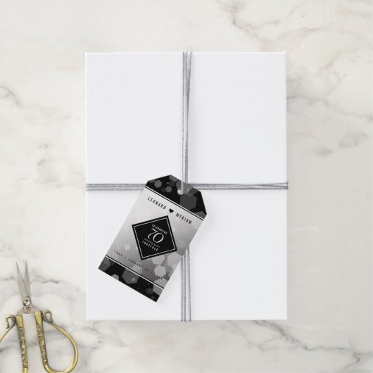 Elegant 70th Platinum Wedding Jubileum Cadeaulabel (Met Touw)