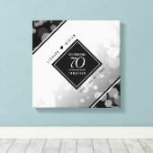 Elegant 70th Platinum Wedding Jubileum Canvas Afdruk (Insitu (Houten vloer))