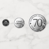 Elegant 70th Platinum Wedding Jubileum Confetti (Voorkanten)