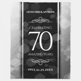 Elegant 70th Platinum Wedding Jubileum Fleece Deken