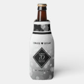 Elegant 70th Platinum Wedding Jubileum Flesjeskoeler (Fles Voorkant)