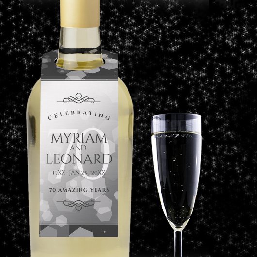 Elegant 70th Platinum Wedding Jubileum Flessenhanger