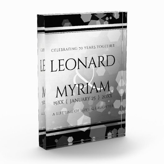 Elegant 70th Platinum Wedding Jubileum Fotoblokken (Links)