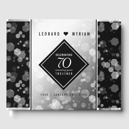 Elegant 70th Platinum Wedding Jubileum Gastenboek (Voorkant)
