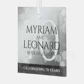 Elegant 70th Platinum Wedding Jubileum Glas Ornament (Voorkant links)