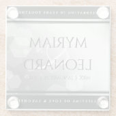 Elegant 70th Platinum Wedding Jubileum Glazen Onderzetter (Achterkant)