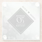 Elegant 70th Platinum Wedding Jubileum Glazen Onderzetter (Achterkant)