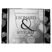 Elegant 70th Platinum Wedding Jubileum Groot Cadeauzakje (Achterkant)