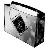 Elegant 70th Platinum Wedding Jubileum Groot Cadeauzakje (Achterkant Gekanteld)