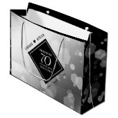 Elegant 70th Platinum Wedding Jubileum Groot Cadeauzakje (Voorkant Gekanteld)