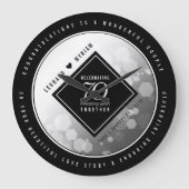 Elegant 70th Platinum Wedding Jubileum Grote Klok (Voorkant)