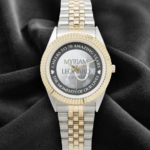 Elegant 70th Platinum Wedding Jubileum Horloge