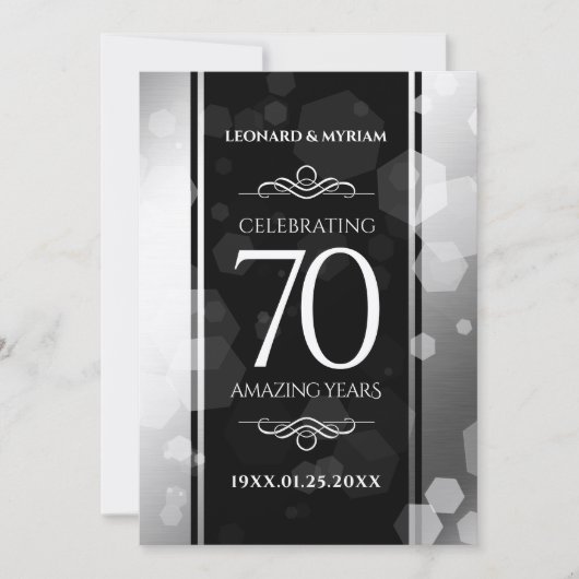 Elegant 70th Platinum Wedding Jubileum Kaart (Voorkant)