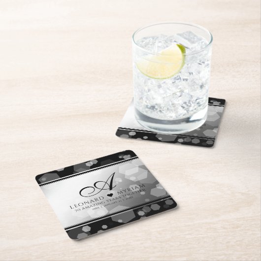 Elegant 70th Platinum Wedding Jubileum Kartonnen Onderzetters (Insitu)