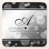 Elegant 70th Platinum Wedding Jubileum Kartonnen Onderzetters (Voorkant)
