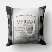 Elegant 70th Platinum Wedding Jubileum Kussen (Achterkant)