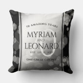 Elegant 70th Platinum Wedding Jubileum Kussen (Voorkant)