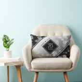 Elegant 70th Platinum Wedding Jubileum Kussen (Stoel)