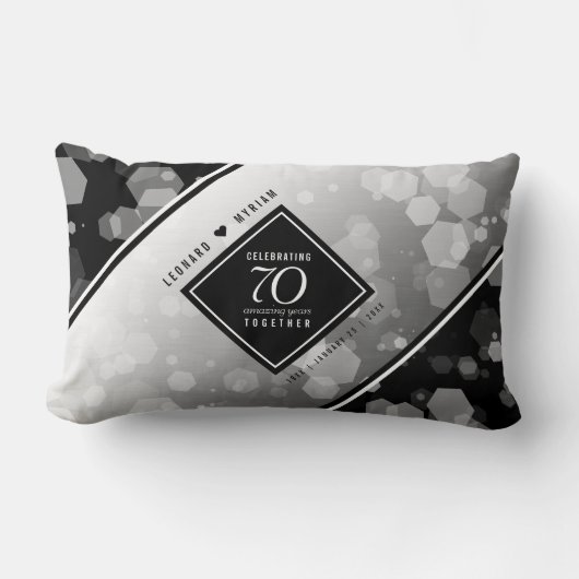 Elegant 70th Platinum Wedding Jubileum Kussen (Voorkant)