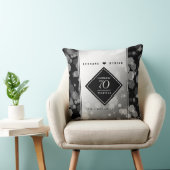 Elegant 70th Platinum Wedding Jubileum Kussen (Stoel)