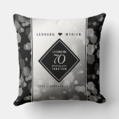 Elegant 70th Platinum Wedding Jubileum Kussen (Achterkant)