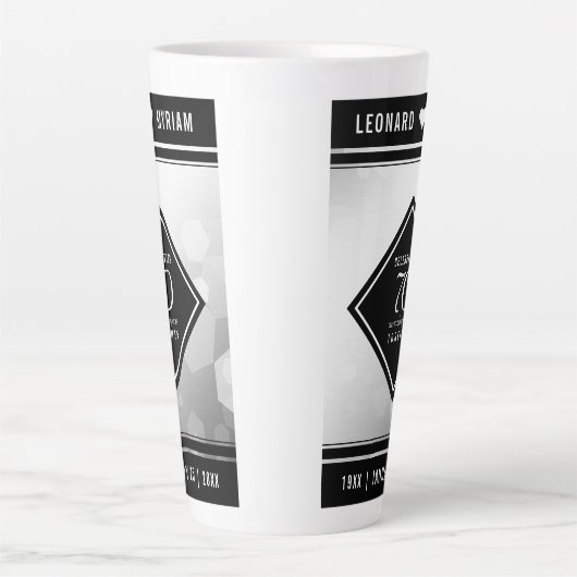 Elegant 70th Platinum Wedding Jubileum Latte Mok (Voorkant)