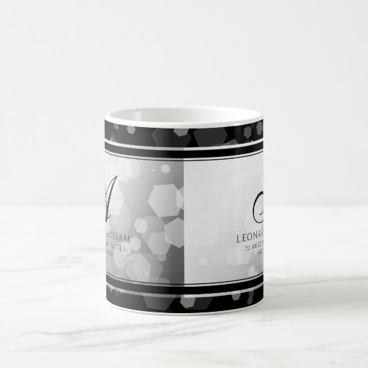 Elegant 70th Platinum Wedding Jubileum Magische Mok (Center)