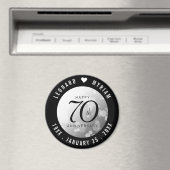 Elegant 70th Platinum Wedding Jubileum Magneet (Insitu (Vaatwasser))