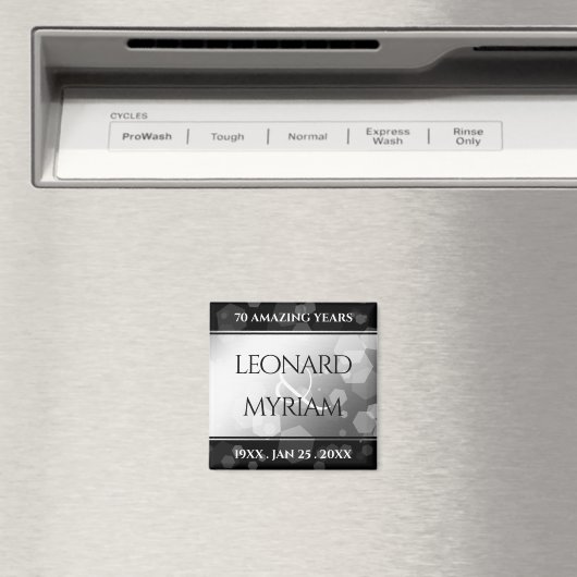 Elegant 70th Platinum Wedding Jubileum Magneet (Insitu (Vaatwasser))