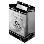 Elegant 70th Platinum Wedding Jubileum Medium Cadeauzakje (Voorkant Gekanteld)