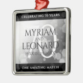 Elegant 70th Platinum Wedding Jubileum Metalen Ornament (Links)