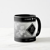 Elegant 70th Platinum Wedding Jubileum Mok (Voorkant rechts)