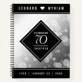 Elegant 70th Platinum Wedding Jubileum Notitieboek (Voorkant)