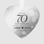 Elegant 70th Platinum Wedding Jubileum Ornament (voorkant)