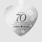 Elegant 70th Platinum Wedding Jubileum Ornament (achterkant)