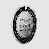 Elegant 70th Platinum Wedding Jubileum Ornament (voorkant)