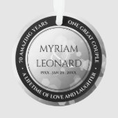 Elegant 70th Platinum Wedding Jubileum Ornament (achterkant)