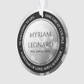 Elegant 70th Platinum Wedding Jubileum Ornament (voorkant)