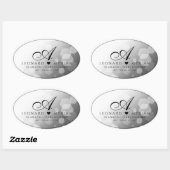 Elegant 70th Platinum Wedding Jubileum Ovale Sticker (Vel)