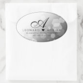 Elegant 70th Platinum Wedding Jubileum Ovale Sticker (Tas)