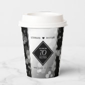 Elegant 70th Platinum Wedding Jubileum Papieren Bekers (Achterkant)