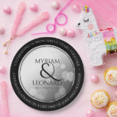 Elegant 70th Platinum Wedding Jubileum Papieren Bordje (Feest)