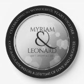 Elegant 70th Platinum Wedding Jubileum Papieren Bordje (Voorkant)