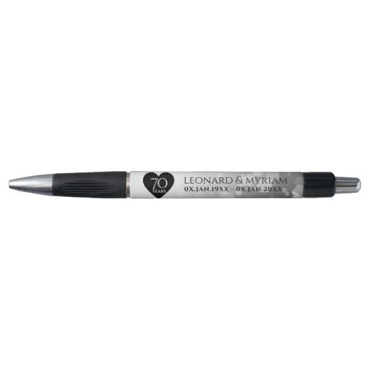 Elegant 70th Platinum Wedding Jubileum Pen (Voorkant)