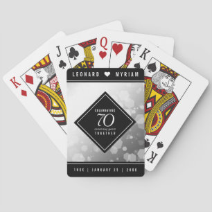 Elegant 70th Platinum Wedding Jubileum Pokerkaarten