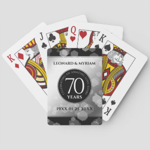 Elegant 70th Platinum Wedding Jubileum Pokerkaarten
